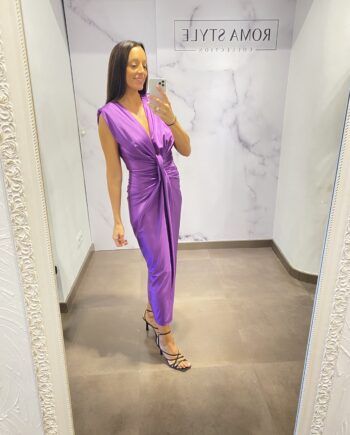 vestido midi escote pronunciado